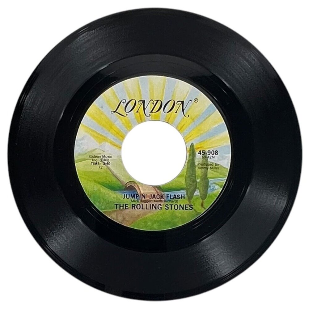 The Rolling Stones 45 RPM Record Jumpin Jack Flash Child Of The Moon London‎